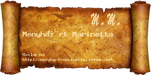 Menyhért Marinetta névjegykártya